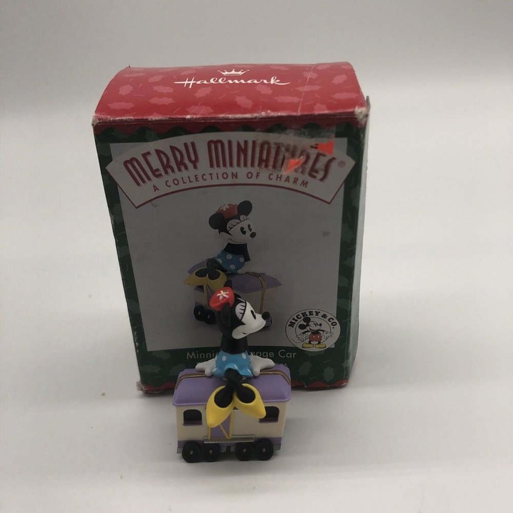 1998 HALLMARK "MERRY MINIATURES-MINNIE'S LUGGAGE CAR #3/5" CHRISTMAS ORNAMENT